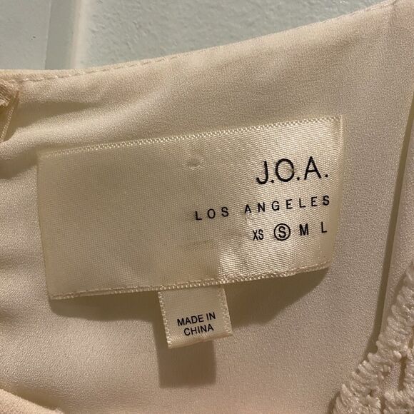 J.O.A. Los Angeles Mini Dress Size S Ivory Lined Bridal Shower Lace READ - Picture 3 of 13
